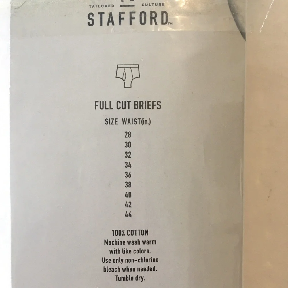 STAFFORD 6p Full Cut Briefs 100% Cotton Size 40 $28 lcsr